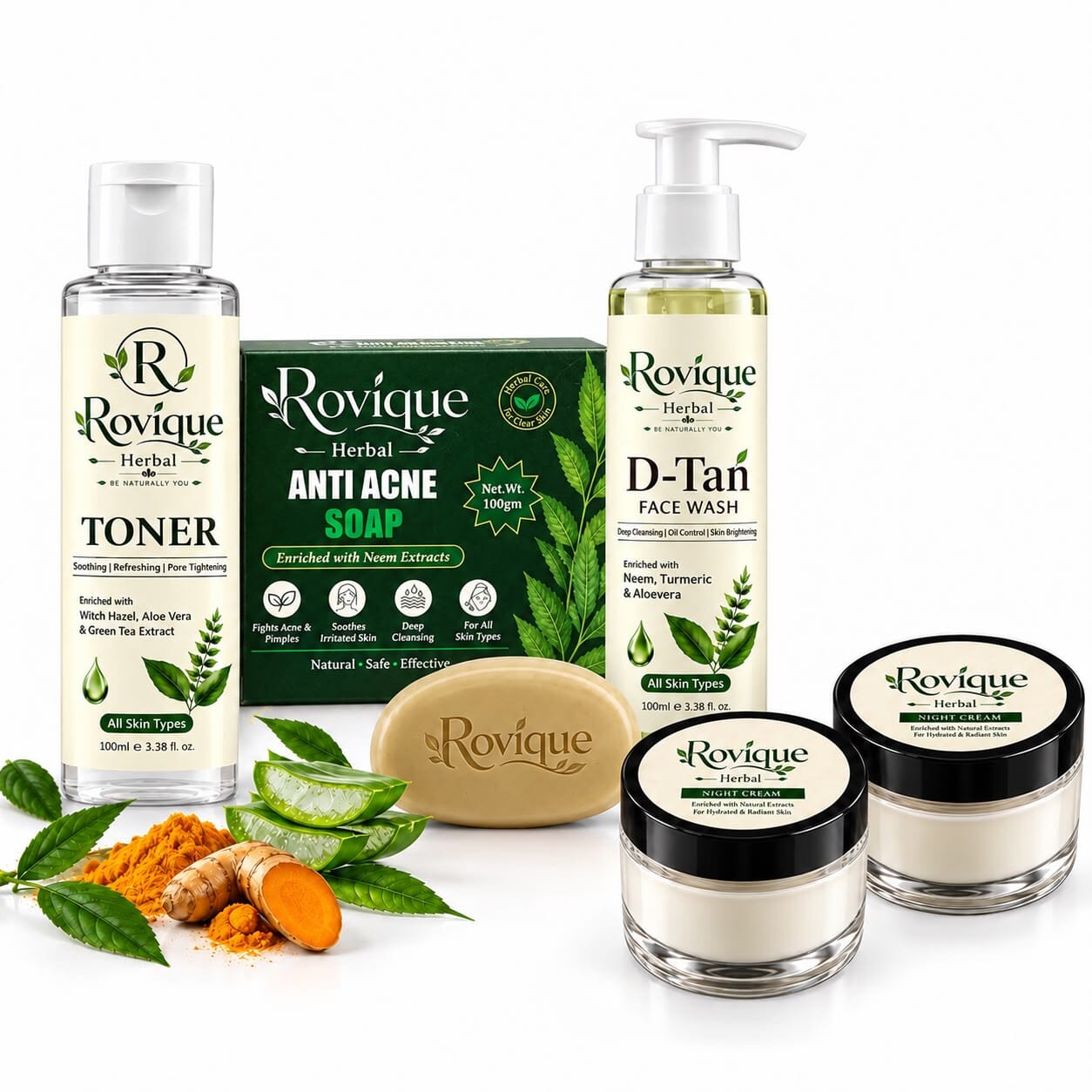 Anti Acne Combo I DTan face wash, Day cream , Night cream, Toner